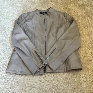 Tan vegan leather jacket from Mo-Ka